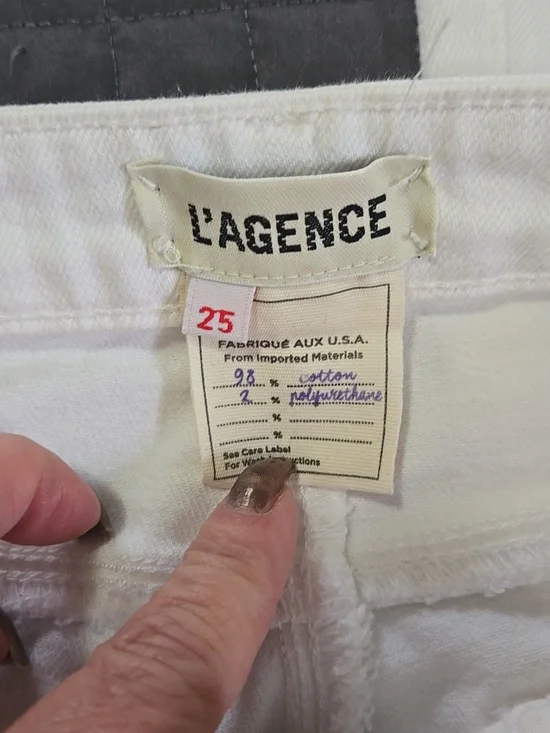 L'AGENCE White Denim Flare Jeans Womens Size 25 Summer Vacation Versatile EUC - Picture 6 of 9
